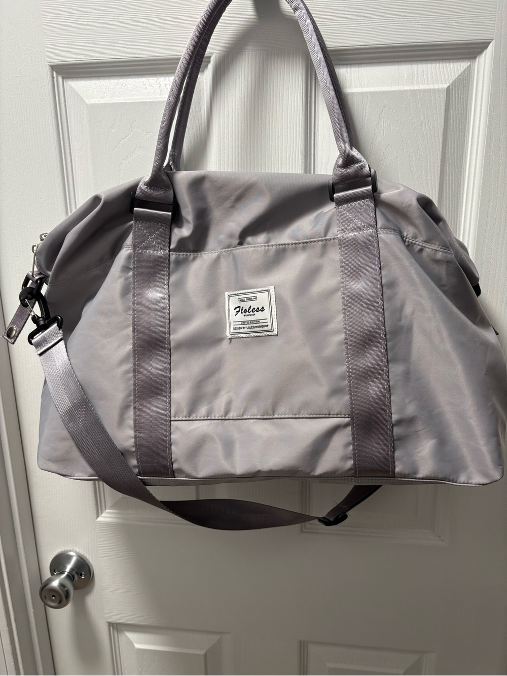 Men’s Gray Duffel Bag with Removable Shoulder Strap